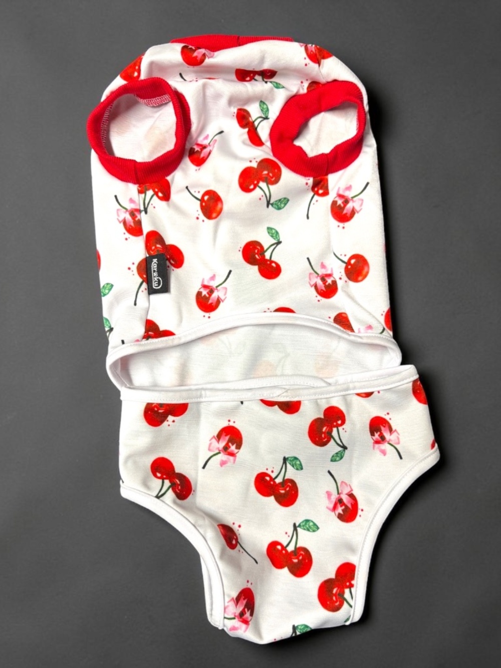 Dog Recovery Suit Small Cherry Print Surgery Onesie NWOT - Picture 3 of 16